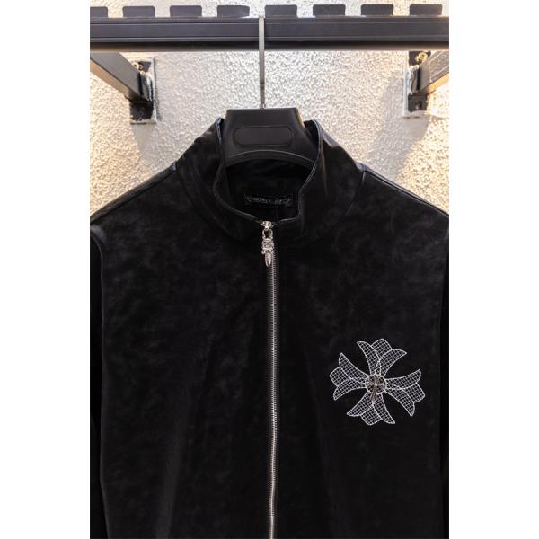 暖冬新作 ブラック クロス刺繍デザイン Chrome Hearts クロムハーツ スーパーコピー ジャケット 裏起毛
