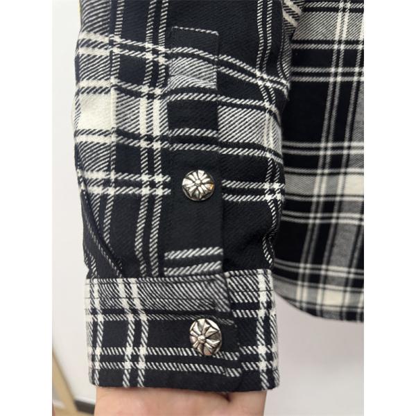 2025秋冬人気 ブラック グレー マルチクロス刺繍デザイン Chrome Hearts クロムハーツ コピー チェックシャツ