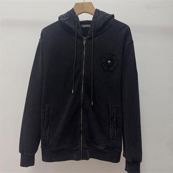 Chrome Hearts クロムハーツ 新作シーズン限定 ブラック ヴィンテージ クロス刺繍デザイン 偽物 パーカー 裏起毛