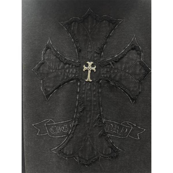 Chrome Hearts クロムハーツ 新作シーズン限定 ブラック ヴィンテージ クロス刺繍デザイン 偽物 パーカー 裏起毛