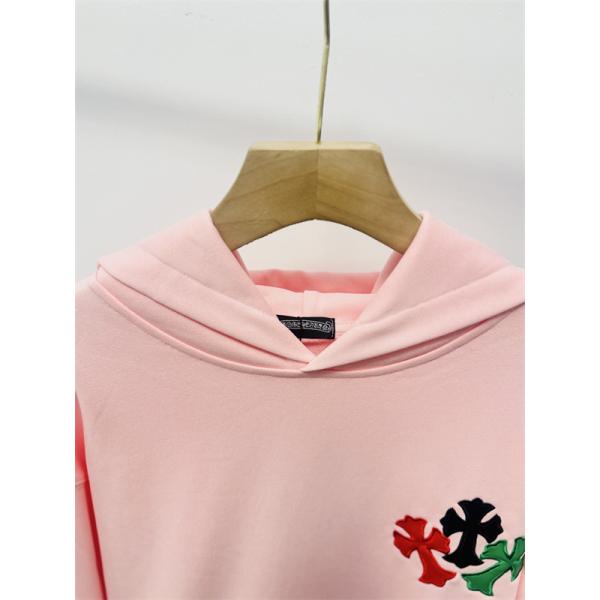 人気新作 ピンク Chrome Hearts クロムハーツ マルチクロス刺繍デザイン スーパーコピー パーカー