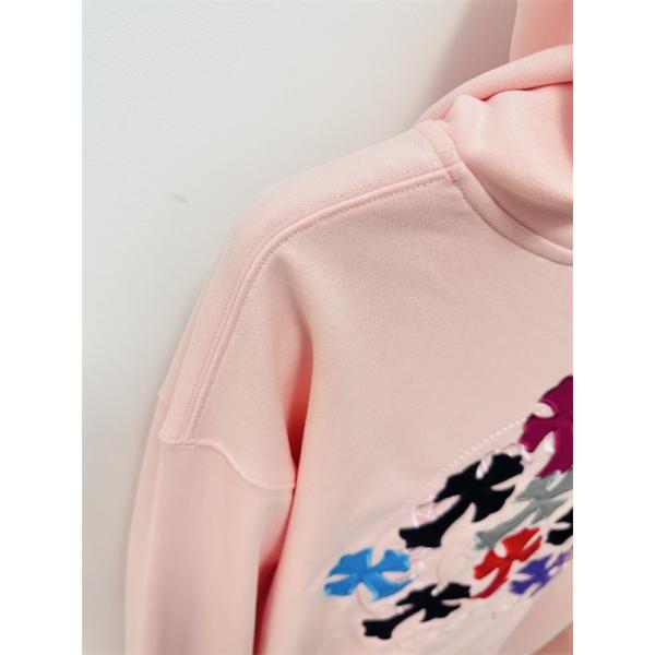 人気新作 ピンク Chrome Hearts クロムハーツ マルチクロス刺繍デザイン スーパーコピー パーカー