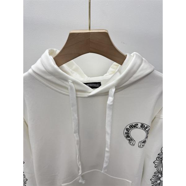 2025秋冬新作 ブラック ホースシュー ロゴスリーブデザイン Chrome Hearts クロムハーツ 偽物 パーカー