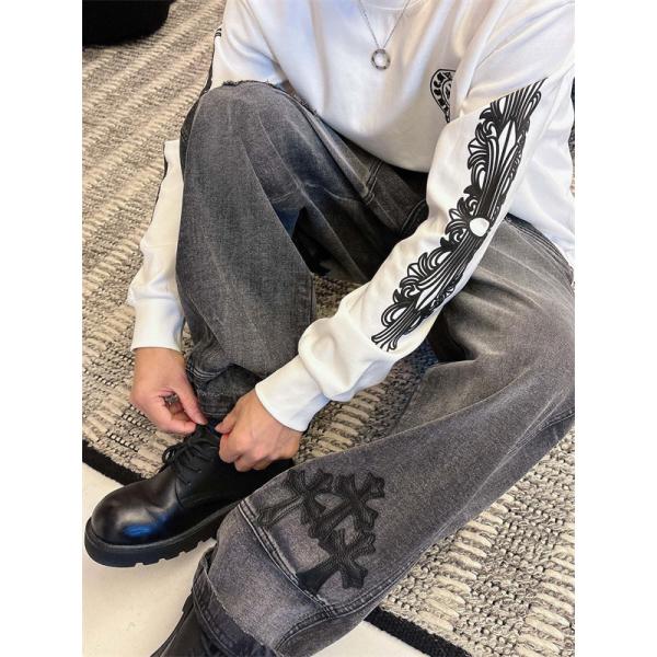 定番人気 ブラック ホースシュー Chrome Hearts クロムハーツ ロゴスリーブ コピー トレーナー 高品質　