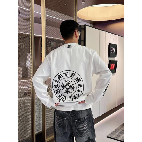 定番人気 ブラック ホースシュー Chrome Hearts クロムハーツ ロゴスリーブ コピー トレーナー 高品質　