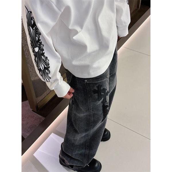 定番人気 ブラック ホースシュー Chrome Hearts クロムハーツ ロゴスリーブ コピー トレーナー 高品質　