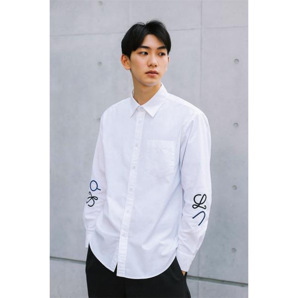 2025秋冬新作 Loeweロエベ 激安 シャツ 長袖 コットン 刺繍入り ホワイト 高品質 ユニセックス カジュアル 新作