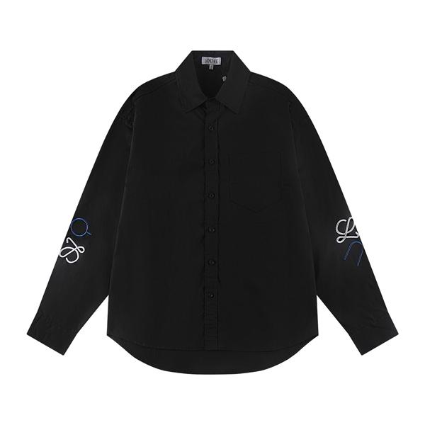 2025秋冬新作 Loeweロエベ 激安 シャツ 長袖 コットン 刺繍入り ホワイト 高品質 ユニセックス カジュアル 新作