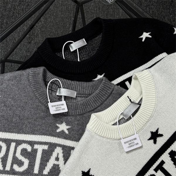 Dior ディオール 激安 ニット セーター スター柄 ロゴ入り 2025年秋冬 新作 高品質