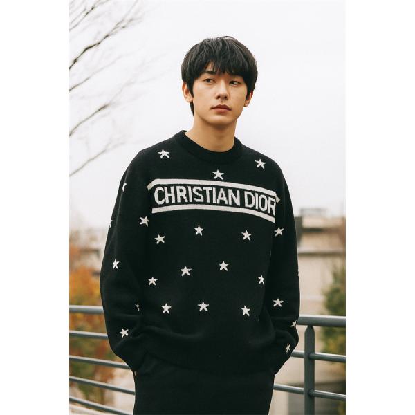 Dior ディオール 激安 ニット セーター スター柄 ロゴ入り 2025年秋冬 新作 高品質