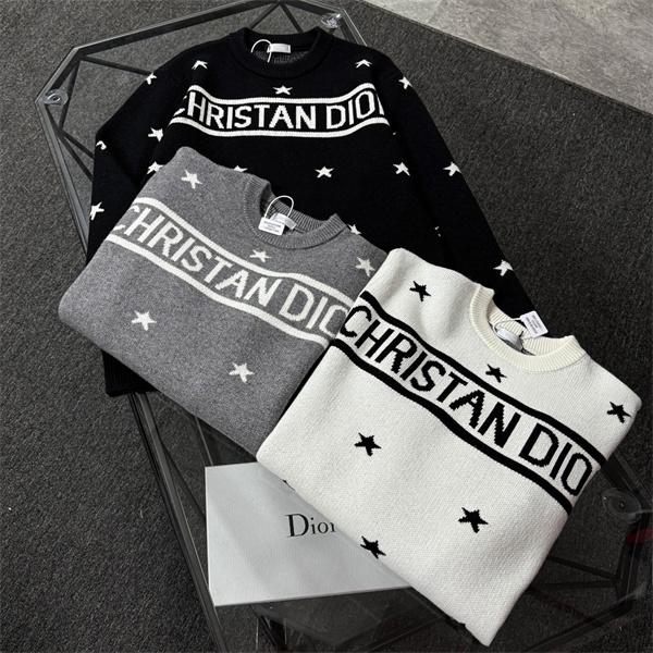 Dior ディオール 激安 ニット セーター スター柄 ロゴ入り 2025年秋冬 新作 高品質
