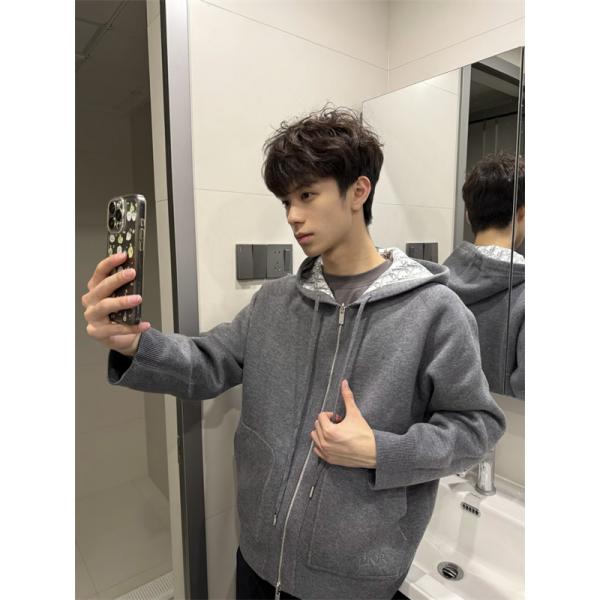 Dior ディオール 激安 2025年秋冬 新作 ダブルフェイス オブリーク 羊绒 ニット パーカー 高品質