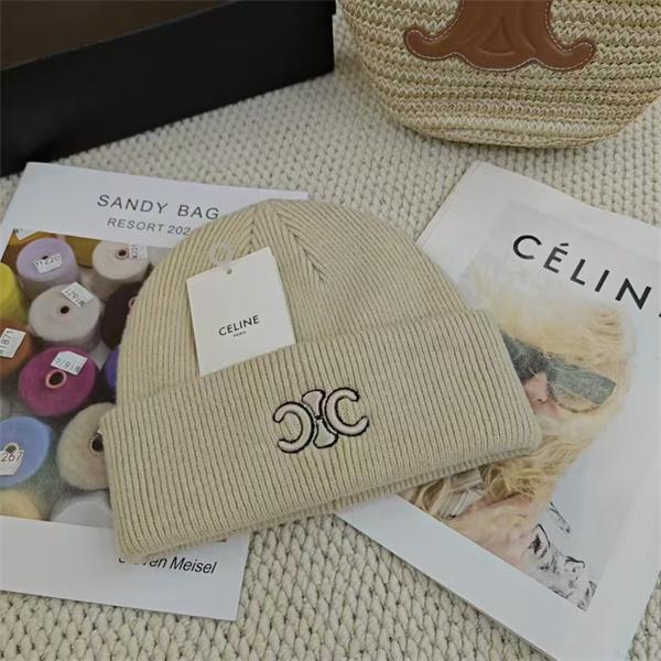 Celine セリーヌ 激安 トリオンフ ロゴ ニット帽 ウール ビーニー 2025年秋冬 新作