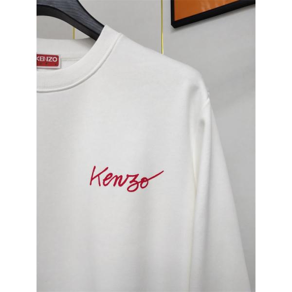 Kenzo ケンゾー 激安 スウェット トレーナー ロゴ刺繍 ホワイト 2025年秋冬 新作