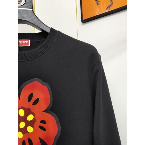 Kenzo ケンゾー 激安 フラワーロゴ スウェット トレーナー ブラック 2025年秋冬 新作