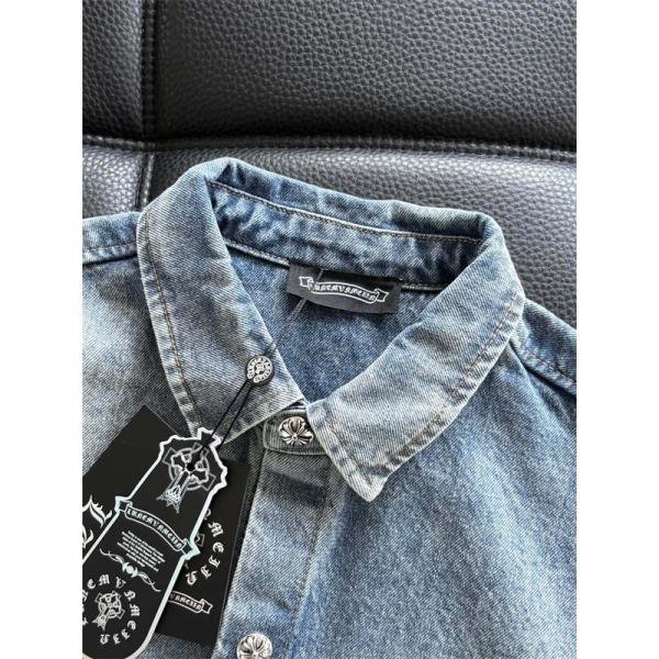 2025秋冬新作 ブラック クロス デニムシャツ刺繍デザイン Chrome Hearts クロムハーツ スーパーコピー