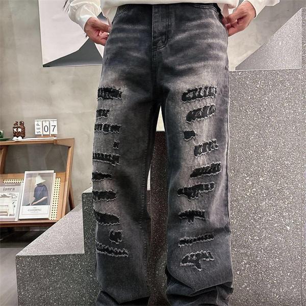 限定モデル グレー ダメージデザイン Chrome Hearts クロムハーツ スーパーコピー デニムパンツ