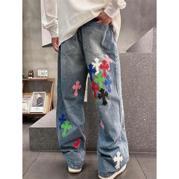 限定モデル グレー ダメージデザイン Chrome Hearts クロムハーツ スーパーコピー デニムパンツ