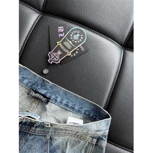 Chrome Hearts クロムハーツ 新作 グレー クロス刺繍デザイン コピー デニムパンツ 洗練