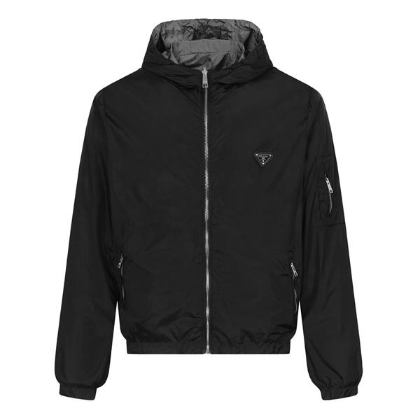 定番人気 ブラック フード付きデザイン 高品質 男女兼用 Prada プラダ 偽物 ナイロンブルゾン