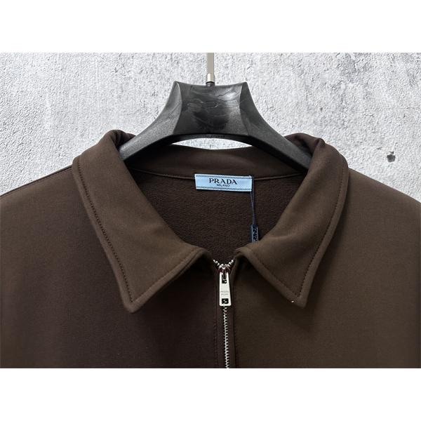2025秋冬新作 ブラウン ジップカラー 高品質 カジュアル Prada プラダ スーパーコピー スウェット