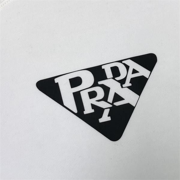 2025秋冬新作 ホワイト トライアングルロゴデザイン 上質 シンプル Prada プラダ コピー スウェット