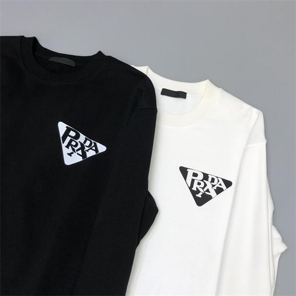 2025秋冬新作 ホワイト トライアングルロゴデザイン 上質 シンプル Prada プラダ コピー スウェット