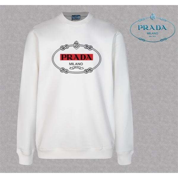 定番人気 ホワイト クラシックロゴデザイン 高級 モード Prada プラダ スーパーコピー スウェット