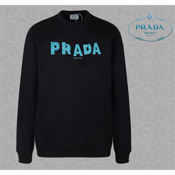 冬新作 ブラック ブルーロゴデザイン エレガント スタイリッシュ コピー スウェット Prada プラダ 