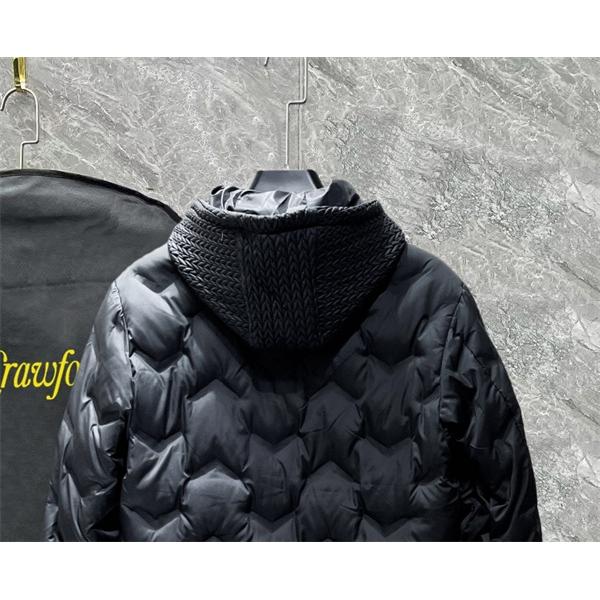 Prada プラダ 2025秋冬 新作 ブラック パターンステッチデザイン 上質 防寒 コピー ダウンジャケット