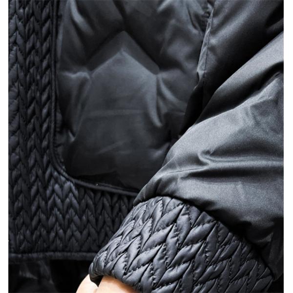 Prada プラダ 2025秋冬 新作 ブラック パターンステッチデザイン 上質 防寒 コピー ダウンジャケット