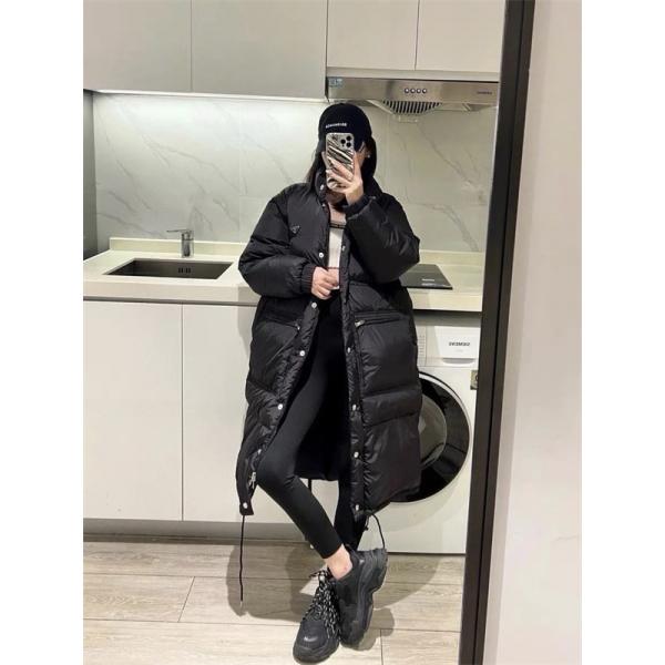 冬季限定 ブラック ロング丈 高級 保温 偽物 ダウンコート 季節限定モデル 人気 Prada プラダ 