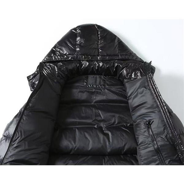 冬新作 ブラック Prada プラダ シャイニーデザイン 高品質 防風 コピー ダウンジャケット