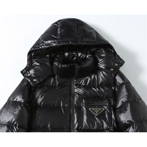 冬新作 ブラック Prada プラダ シャイニーデザイン 高品質 防風 コピー ダウンジャケット