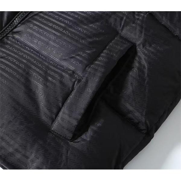 定番 ブラック テクスチャーデザイン 上品 軽量 偽物 ダウンジャケット 注目アイテム Prada プラダ 