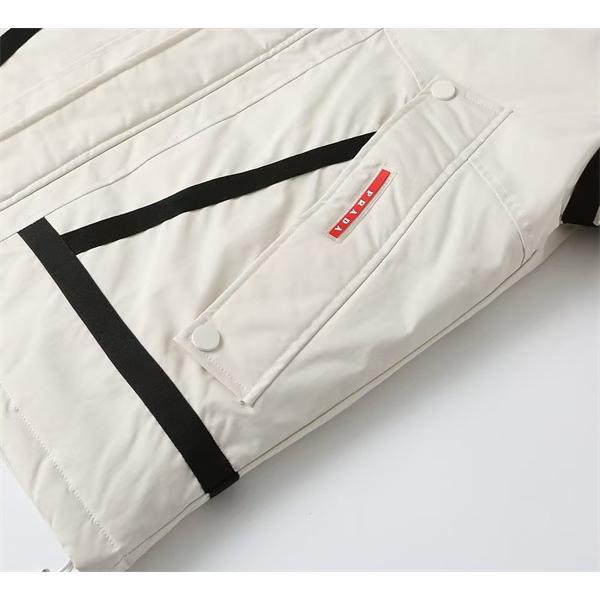 Prada プラダ 2025秋冬新作 ブラック＆ホワイト フード付ベストデザイン 柔軟 スポーティ P偽物 ダウンジャケット