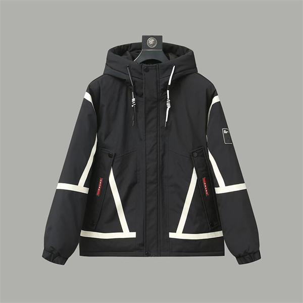 Prada プラダ 2025秋冬新作 ブラック＆ホワイト フード付ベストデザイン 柔軟 スポーティ P偽物 ダウンジャケット