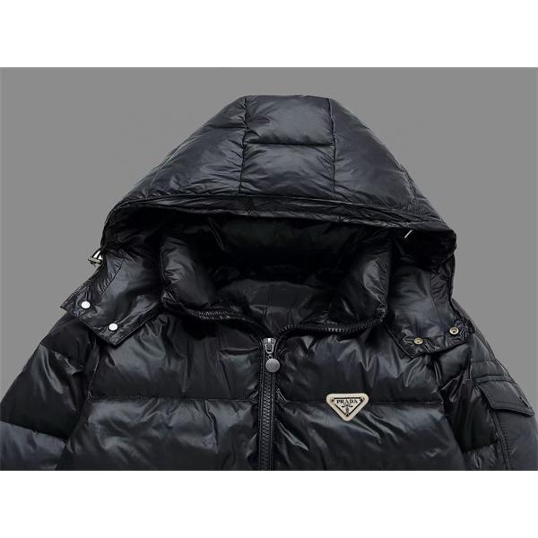  PRADA プラダ スーパーコピー ダウンジャケット 話題の商品光沢ブラック保温ボリューム クール系 2025秋冬必須 
