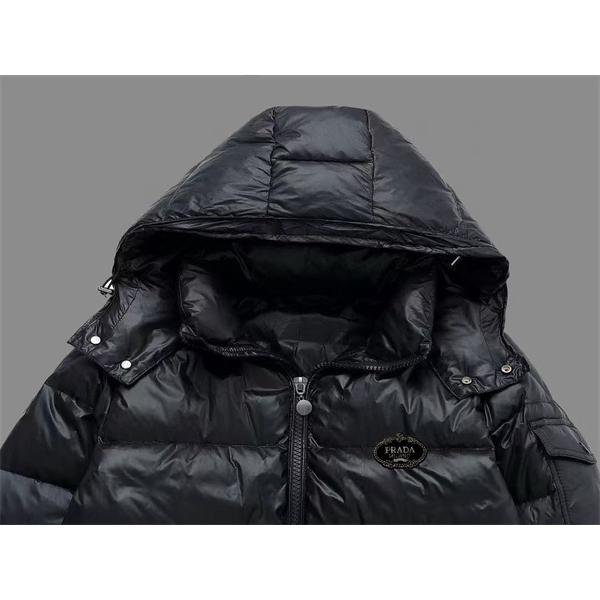 プラダ マットブラック 暖かい 冬支度 2025秋冬 PRADA プラダ コピー ダウンジャケット メンズ 新作