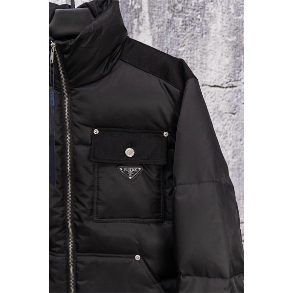 PRADA プラダ 偽物 プラダ ダークブラック 厚手 ぬくもり 2025秋冬 ダウンジャケット メンズ 売れ筋