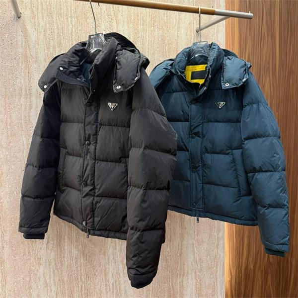 ダウンジャケット ブラック ブルー ハードルーク 高品質 2025秋冬アウター PRADA プラダ コピー 
