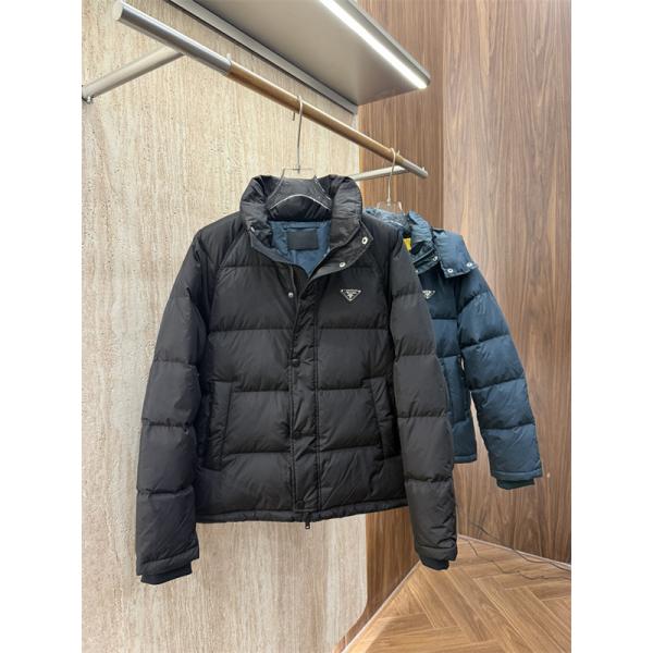 ダウンジャケット ブラック ブルー ハードルーク 高品質 2025秋冬アウター PRADA プラダ コピー 
