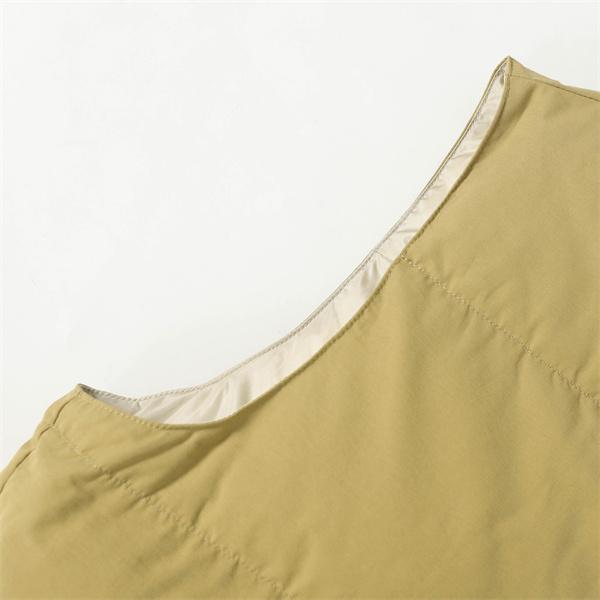 プラダ PRADA スーパーコピー ベージュダウンベスト ボタンフロント 高品質2025秋冬アウター