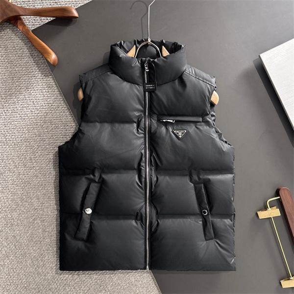 高品質 N 級品 2025秋冬アイテム プラダ PRADA 偽物 ダークグレーダウンベスト ズッパーフロント