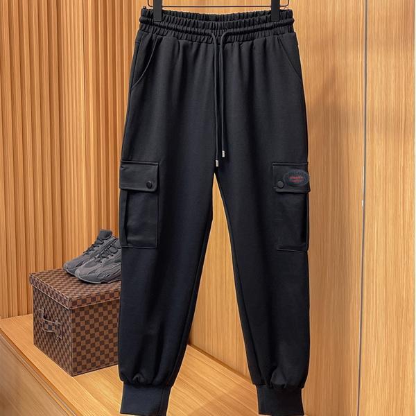 高品質カジュアルボトム プラダ PRADA スーパーコピー風 ブラックカーゴパンツ マルチポケット