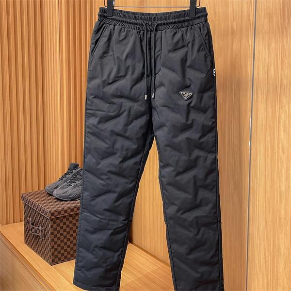 PRADA スーパーコピー プラダ ブラック ダウンパンツ クォイル縫製 直筒 高品質2025秋冬ボトム