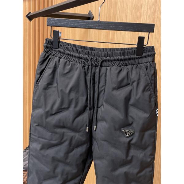 PRADA スーパーコピー プラダ ブラック ダウンパンツ クォイル縫製 直筒 高品質2025秋冬ボトム