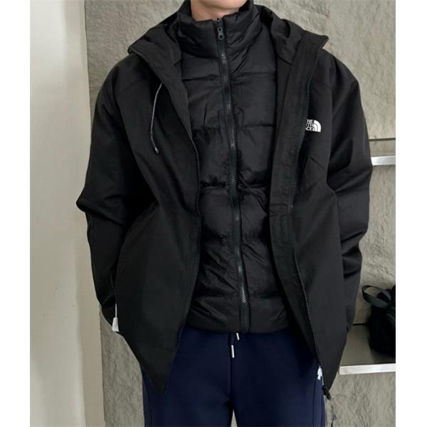 収納袋付 高品質アウター The North Face  ザノースフェイス 偽物 ブラック ダウンジャケット 2in1