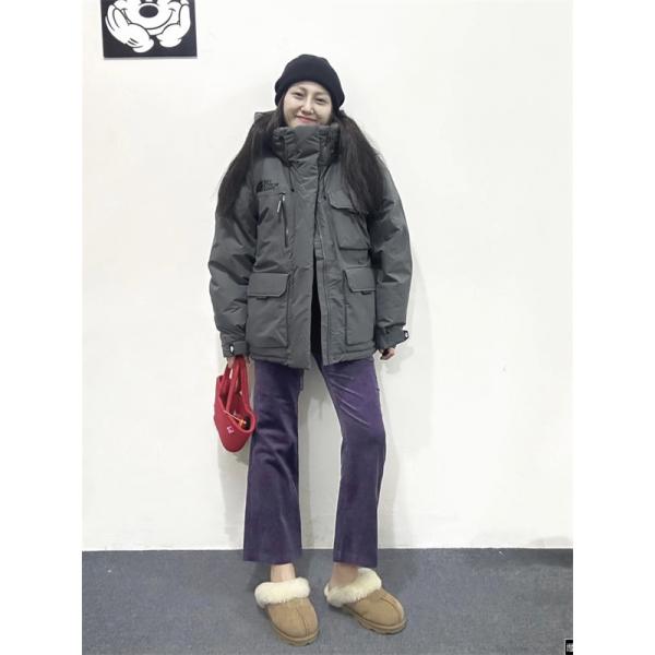 The North Face コピー グレーマルチポケットダウンジャケット アウトドア風 2025秋冬注目 ザノースフェイス