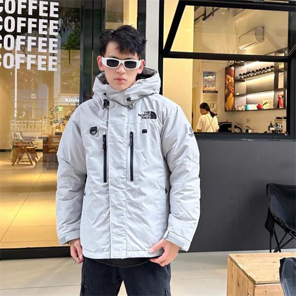 ライトグレー機能風ジャケット 多 zipper アウトドア系 2025秋冬万能 ザノースフェイス The North Face 偽物